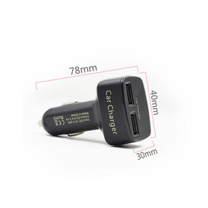 Dual USB Car Charger with LED Screen Indicator
